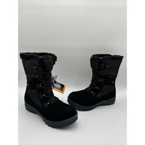 NWOB Skechers Women's Colorado-Snowglobe Winter Boot Black Suede Size 10